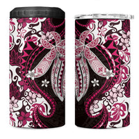 Monstera Plumeria Flowers Pink 4 in 1 Can Cooler Tumbler Polynesian Pattern LT01 One Size: 16 oz Pink - Polynesian Pride
