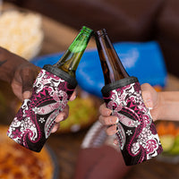 Monstera Plumeria Flowers Pink 4 in 1 Can Cooler Tumbler Polynesian Pattern LT01 - Polynesian Pride