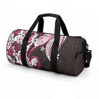 Monstera Plumeria Flowers Pink Duffle Bag Polynesian Pattern LT01 - Polynesian Pride