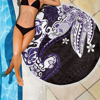 Monstera Plumeria Flowers Purple Beach Blanket Polynesian Pattern LT01 - Polynesian Pride