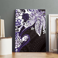 Monstera Plumeria Flowers Purple Canvas Wall Art Polynesian Pattern LT01 - Polynesian Pride