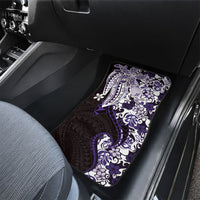 Monstera Plumeria Flowers Purple Car Mats Polynesian Pattern