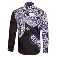 Monstera Plumeria Flowers Purple Family Matching Mermaid Dress and Hawaiian Shirt Polynesian Pattern