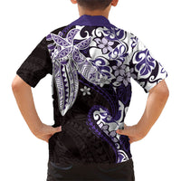 Monstera Plumeria Flowers Purple Family Matching Puletasi and Hawaiian Shirt Polynesian Pattern LT01 - Polynesian Pride