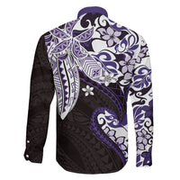 Monstera Plumeria Flowers Purple Family Matching Puletasi and Hawaiian Shirt Polynesian Pattern LT01 - Polynesian Pride