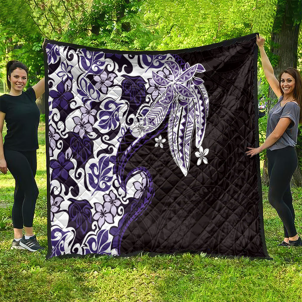 Monstera Plumeria Flowers Purple Quilt Polynesian Pattern LT01 - Polynesian Pride