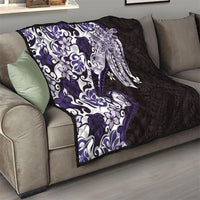 Monstera Plumeria Flowers Purple Quilt Polynesian Pattern LT01 - Polynesian Pride
