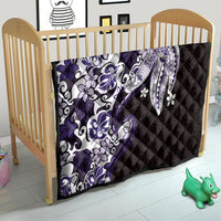 Monstera Plumeria Flowers Purple Quilt Polynesian Pattern LT01 - Polynesian Pride