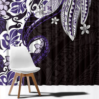 Monstera Plumeria Flowers Purple Window Curtain Polynesian Pattern LT01 - Polynesian Pride