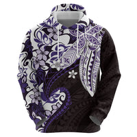 Monstera Plumeria Flowers Purple Zip Hoodie Polynesian Pattern LT01 - Polynesian Pride