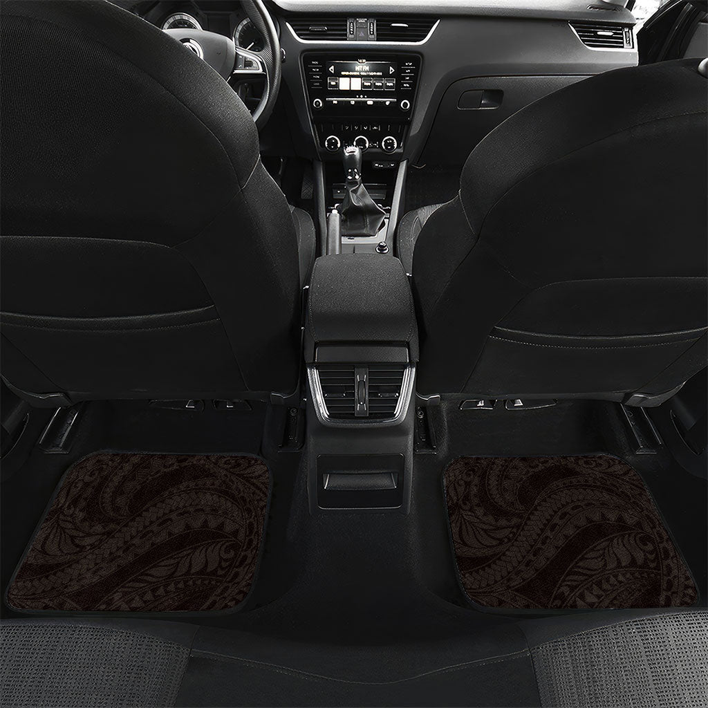 Monstera Plumeria Flowers Red Car Mats Polynesian Pattern LT01 Set 2pcs - Back Red - Polynesian Pride