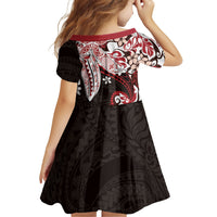 Monstera Plumeria Flowers Red Family Matching Off Shoulder Short Dress and Hawaiian Shirt Polynesian Pattern LT01 - Polynesian Pride