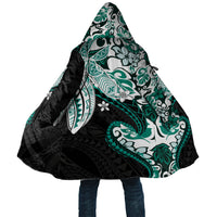 Monstera Plumeria Flowers Teal Cloak Polynesian Pattern LT01 Unisex Teal - Polynesian Pride