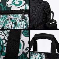 Monstera Plumeria Flowers Teal Duffle Bag Polynesian Pattern LT01 - Polynesian Pride