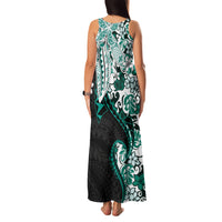 Monstera Plumeria Flowers Teal Family Matching Tank Maxi Dress and Hawaiian Shirt Polynesian Pattern LT01 - Polynesian Pride