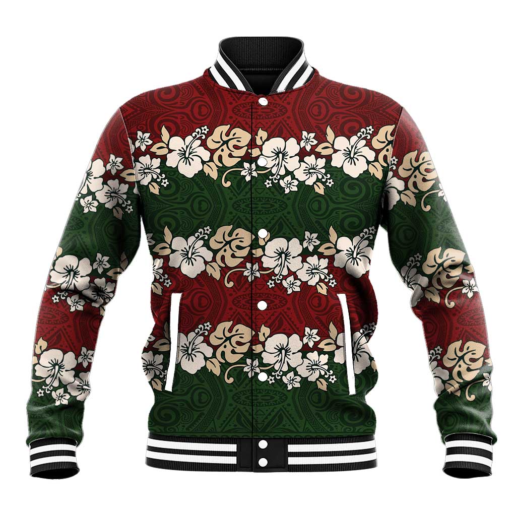 Hawaiian Hibiscus Christmas Color Baseball Jacket Unique
