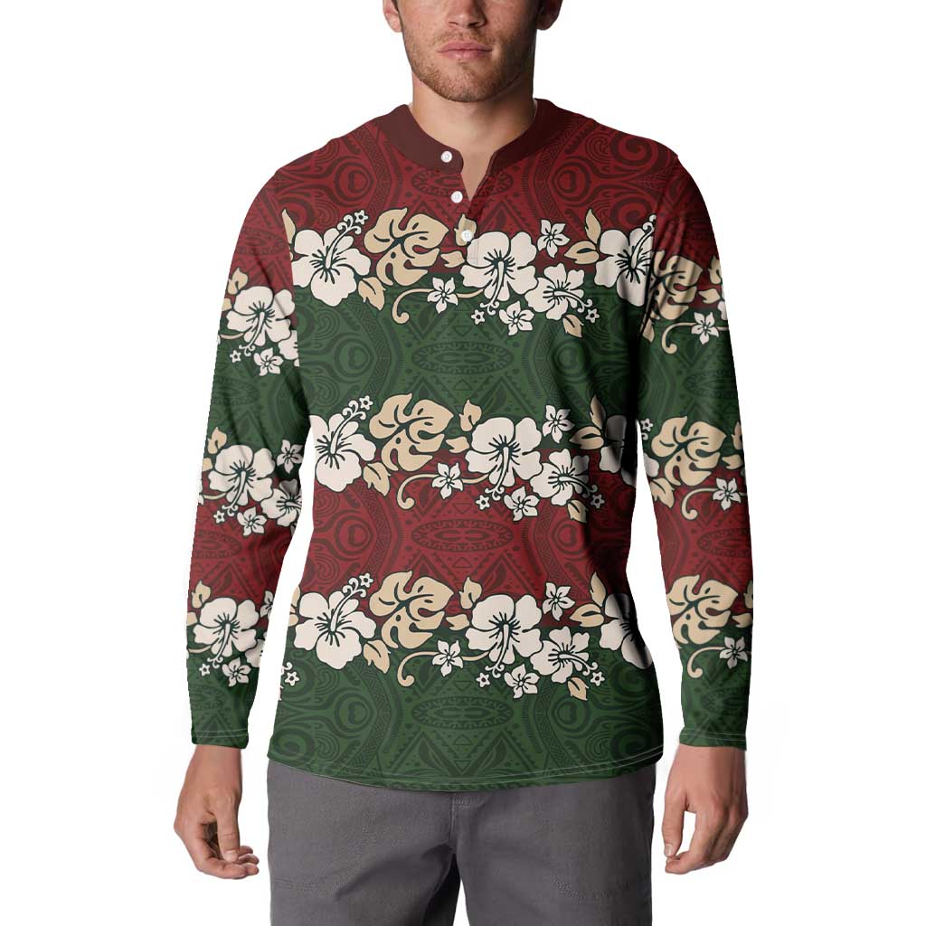 Hawaiian Hibiscus Christmas Color Button Sweatshirt Unique