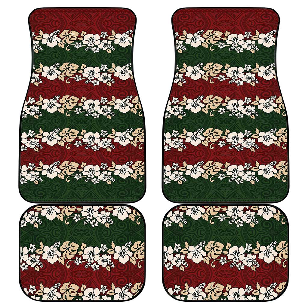 Hawaiian Hibiscus Christmas Color Car Mats Unique