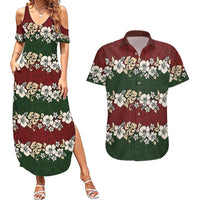 Hawaiian Hibiscus Christmas Color Couples Matching Summer Maxi Dress and Hawaiian Shirt Unique