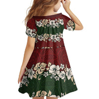 Hawaiian Hibiscus Christmas Color Family Matching Long Sleeve Bodycon Dress and Hawaiian Shirt Unique