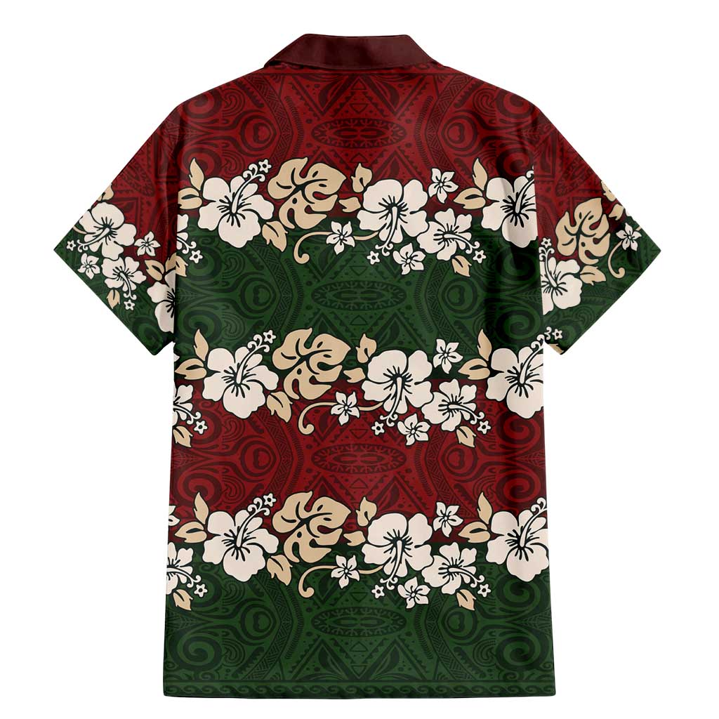 Hawaiian Hibiscus Christmas Color Family Matching Mermaid Dress and Hawaiian Shirt Unique