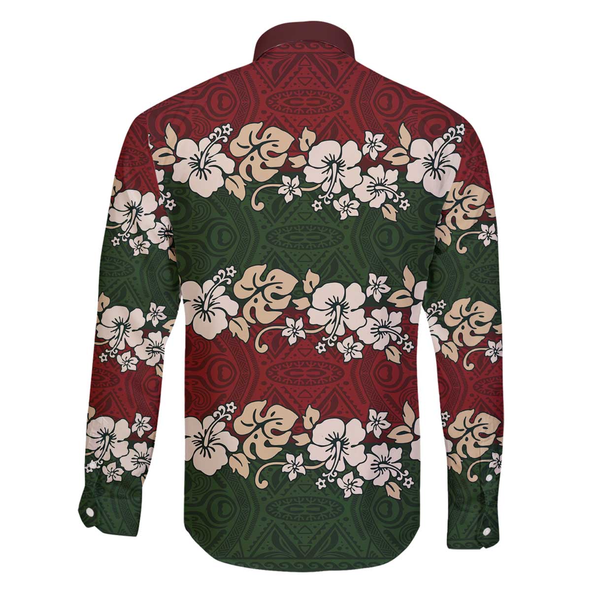 Hawaiian Hibiscus Christmas Color Family Matching Off The Shoulder Long Sleeve Dress and Hawaiian Shirt Unique