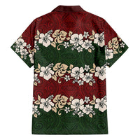 Hawaiian Hibiscus Christmas Color Family Matching Off Shoulder Maxi Dress and Hawaiian Shirt Unique