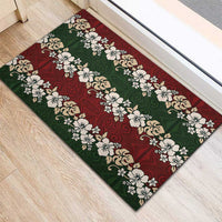 Hawaiian Hibiscus Christmas Color Rubber Doormat Unique