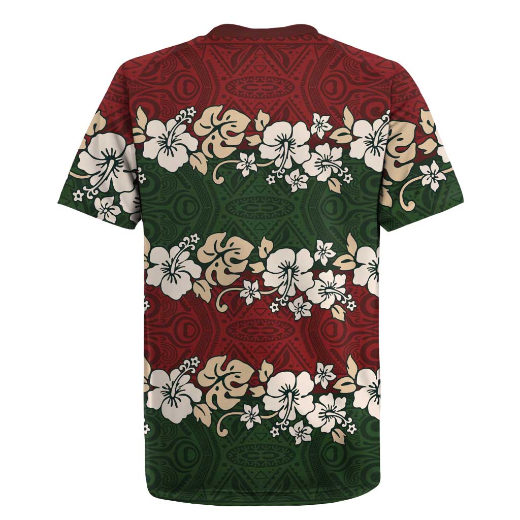 Hawaiian Hibiscus Christmas Color Rugby Jersey Unique