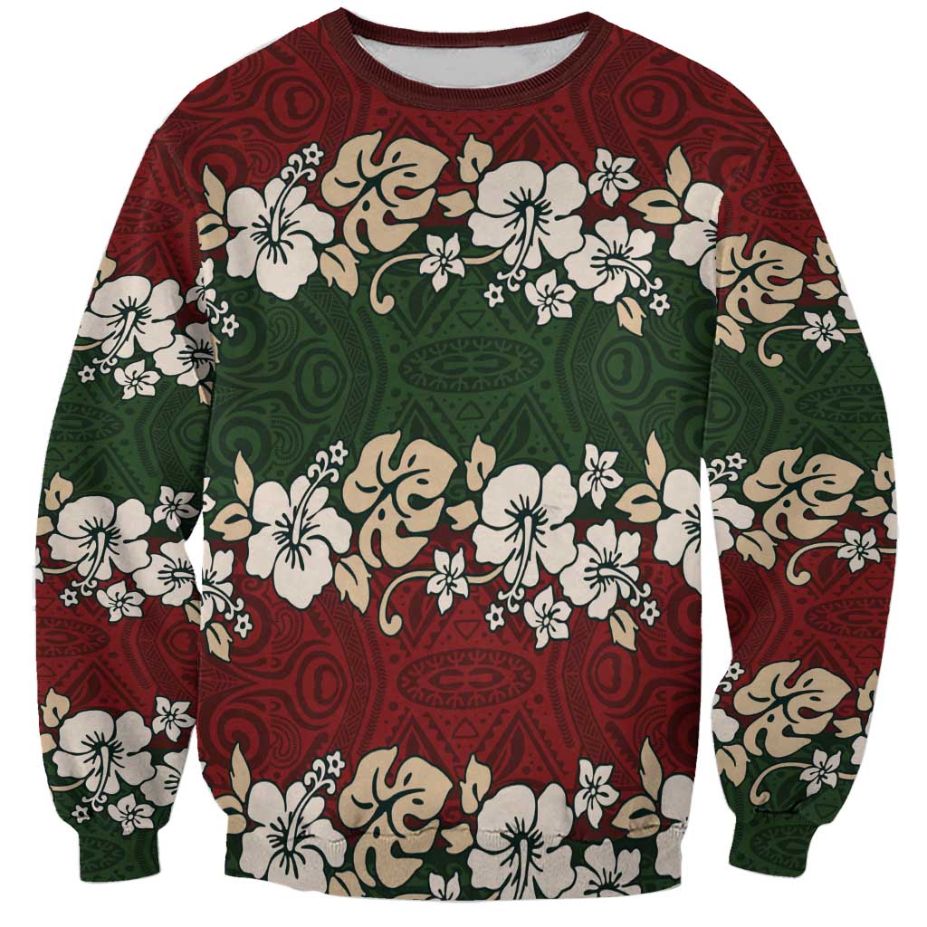 Hawaiian Hibiscus Christmas Color Sweatshirt Unique