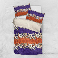 Hawaiian Hibiscus Bedding Set Orange and Purple Unique