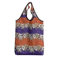 Hawaiian Hibiscus Grocery Bag Orange and Purple Unique