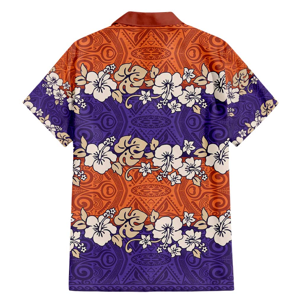 Hawaiian Hibiscus Hawaiian Shirt Orange and Purple Unique