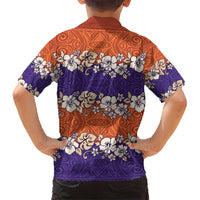 Hawaiian Hibiscus Kid Hawaiian Shirt Orange and Purple Unique LT01 - Polynesian Pride