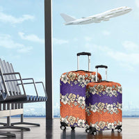 Hawaiian Hibiscus Luggage Cover Orange and Purple Unique