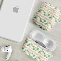 Monstera Tiare Plumeria Lei Pattern AirPods Case Green Version LT01 - Polynesian Pride