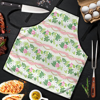 Monstera Tiare Plumeria Lei Pattern Apron Green Version LT01 Green - Polynesian Pride