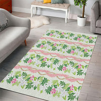 Monstera Tiare Plumeria Lei Pattern Area Rug Green Version LT01 - Polynesian Pride