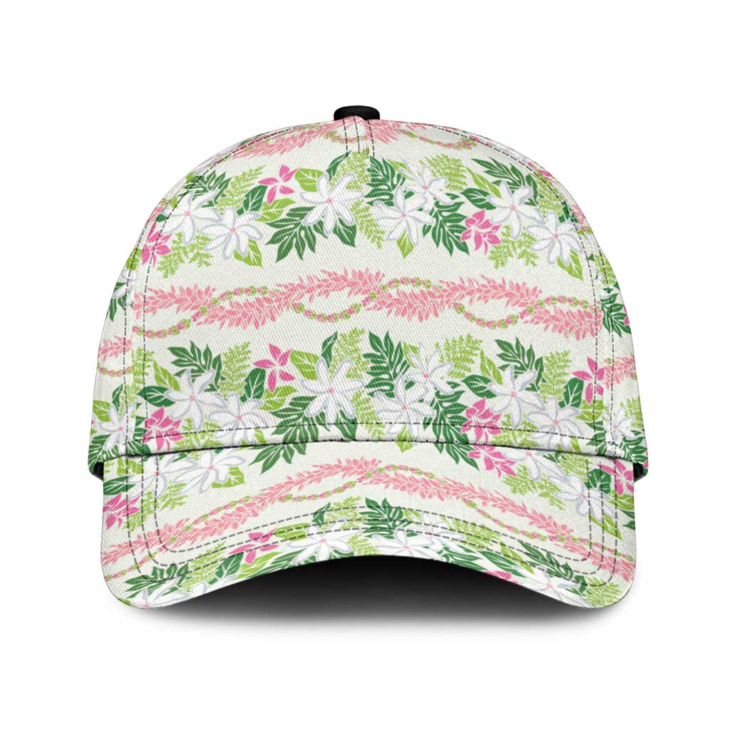 Monstera Tiare Plumeria Lei Pattern Classic Cap Green Version LT01 Universal Fit Green - Polynesian Pride