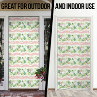 Monstera Tiare Plumeria Lei Pattern Door Cover Green Version LT01 - Polynesian Pride
