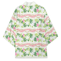 Monstera Tiare Plumeria Lei Pattern Kimono Green Version LT01 - Polynesian Pride
