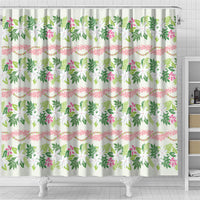Monstera Tiare Plumeria Lei Pattern Shower Curtain Green Version LT01 - Polynesian Pride