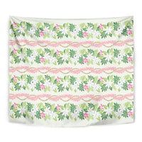 Monstera Tiare Plumeria Lei Pattern Tapestry Green Version LT01 - Polynesian Pride