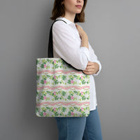 Monstera Tiare Plumeria Lei Pattern Tote Bag Green Version LT01 - Polynesian Pride
