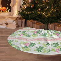 Monstera Tiare Plumeria Lei Pattern Tree Skirt Green Version LT01 - Polynesian Pride