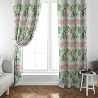 Monstera Tiare Plumeria Lei Pattern Window Curtain Green Version LT01 - Polynesian Pride