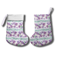 Monstera Tiare Plumeria Lei Pattern Christmas Stocking Purple Version LT01 - Polynesian Pride