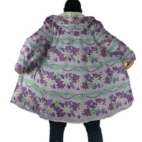 Monstera Tiare Plumeria Lei Pattern Cloak Purple Version LT01 - Polynesian Pride