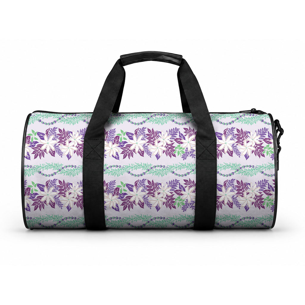 Monstera Tiare Plumeria Lei Pattern Duffle Bag Purple Version LT01 One size Purple - Polynesian Pride