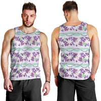 Monstera Tiare Plumeria Lei Pattern Men Tank Top Purple Version LT01 - Polynesian Pride